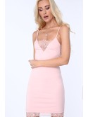 Dress with delicate lace, light pink ZZ300 - Online store - Boutique